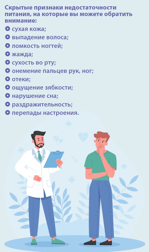 Признаки недостаточности питания
